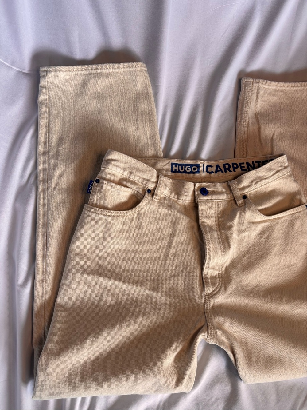 Hugo Boss Cream Carpenter Straight Jeans